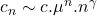 c_n \sim c.\mu^n.n^{\gamma}